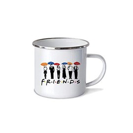 Pocillo/Taza de Peltre FRIENDS UMBRELLAS 10oz (300ml), Pewter Cup Amigos, No se despinta, Perfecta para la Oficina o Regalo