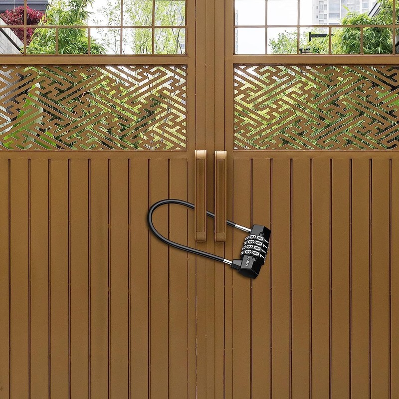 Newest 4 Digit Combination Padlock, Resettable Padlock with Steel Cable