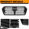 YLT Auto Glossy Black Front Bumper Upper Grille For 2019