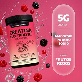 BEYOND VITAMINS Creatina Monohidratada con Electrolitos y Ciclodextrina para Mejor Absorción e Hidratación | Bebida Efervescente con Vitaminas y Miner