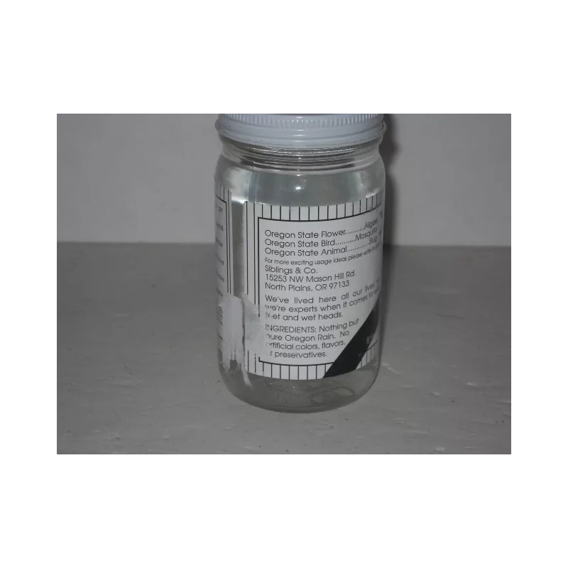 Oregon Rain, 8 oz Bottled Rain Water (not for drinking),