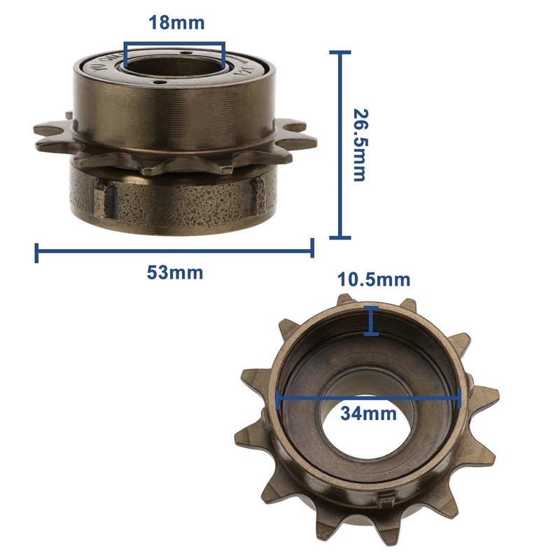 SG Store 2 Pieces 12 Teeth Single Speed Freewheel Flywheel