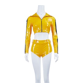 LoliMiss Women's Kill Bill Cosplay Beatrix Kiddo Costume The Bride Costumes Suit (Yellow, S)