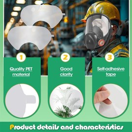 ZENWORYS 10 Pack Peel Off Lens Cover Protective Cover for 6800 Mask Protective Cover Full Facepiece Respirator