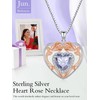 HVQP Forever Love Heart Birthstone Necklaces for Women, 925 Sterling