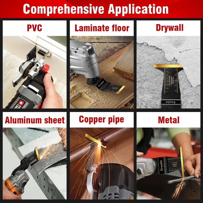 Froylot Latest Titanium Oscillating Tool Blades, Universal Multitool Blades for