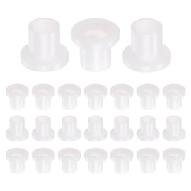 QUARKZMAN 24 Pieces Flange Sockets Plastic Bushings ID 5 mm x OD 6.6 mm x Length 8.1 mm Nylon Bushings, White