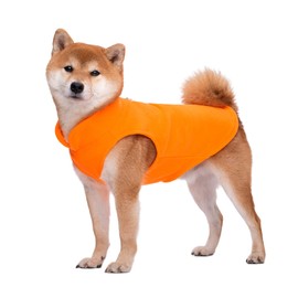 Pet Clothes, Dog Cold Weather Coat Warm Dog Jumpers Soft Fleece Vest Jacket with Leash Ring Costume for Puppy Small Dogs_S(Orange)