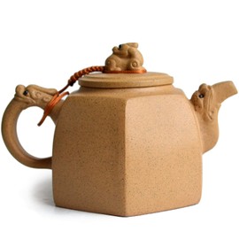 Tetera de dragón chino Pixiu Yixing - Ollas de arcilla amarilla Zisha infusores para té Gongfu hechas a mano (arcilla amarilla)