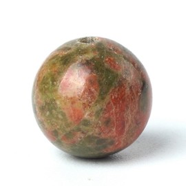 Natural Stone Beads 6 mm Unakite Round Loose Gemstone Energy Healing Beads Hole Size 1 mm DIY Smooth Beads for Bracelet Necklace Earrings Jewellery Making Pack of 100