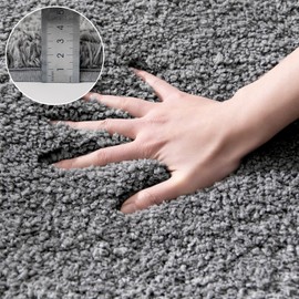 MIULEE U Shape Bath Mat Super Absorbent WC Toilet Rug Non Slip Mat Super Soft Floor Mat Washable Rugs Cozy and Shaggy Rug Carpet for Bathroom Sliver Grey 1 Piece 50 x 60 cm 20x24 Inch