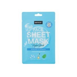 Sence Hydro Shock Face Sheet Mask, Beauty Cloth Mask, Cosmetic Mask for Relaxation and Face Care with Hyaluronic Acid, Castor Oil and Panthenol, Skincare, Face Mask, Cloth Mask (3 x 1 Piece)