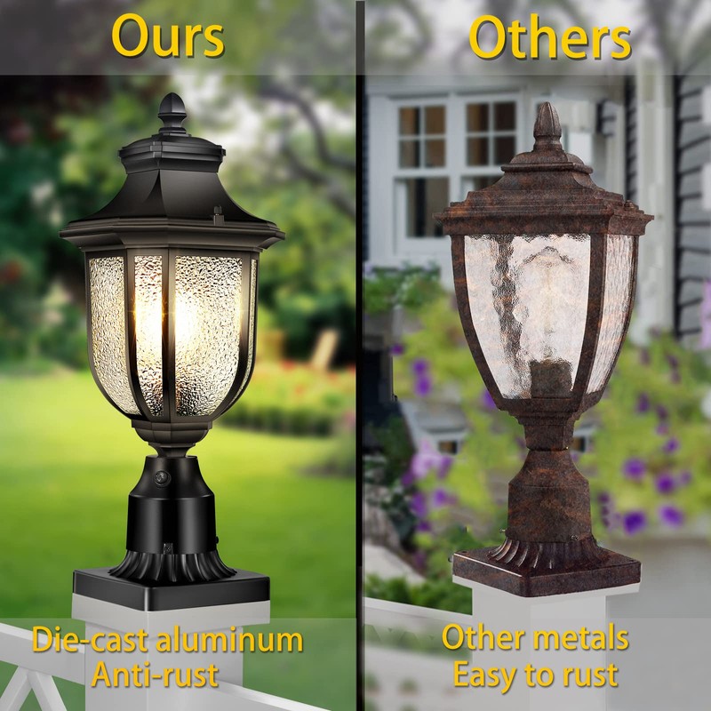 XANGQAN Dusk to Dawn Outdoor Post Lights Light Hardwired 120V
