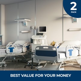 Dark White 2-Pack Hospital Bed Fitted Sheets 36" x 84" x 12" - Cotton Rich Jersey Knit Deep Pocket Elastic All Around for Hospital Adjustable Home Care Beds, White