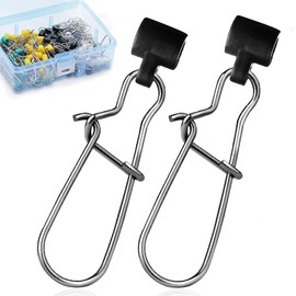 FishTrip Sinker Slides for Fishing Rigs - 50pcs Duo Lock Snaps for Fishing Line Heavy Duty Weights Sinkers Saltwater Connector Accessories