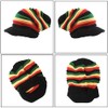 ZffXH Rasta Hat, Men's Rainbow Wool Knit Reggae Jamaican Beanie