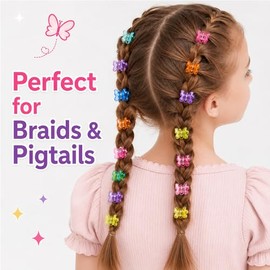 80 pinzas para el cabello de mariposa para mujer, 10 colores con purpurina, pinzas pequeñas de garra de 0.6 pulgadas/0.6 in, accesorios para el cabell