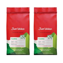 Juan Valdez Cumbre Ground Coffee, Dark Roast 12 OZ - Premium Colombian Coffee - Expert blend of Colombian coffees with intense flavors and dry fruits notes (Pack of 2)