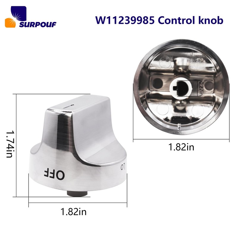 W11239985 Control Knob w10850015 Compatible With Whirlpool Gas Ranges Replace