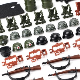 Feleph WW2 Weapons Set Military Toy Kit for Soldier Figures Model Pack Army Equipment Gear Pieces Compatible with Major Brands