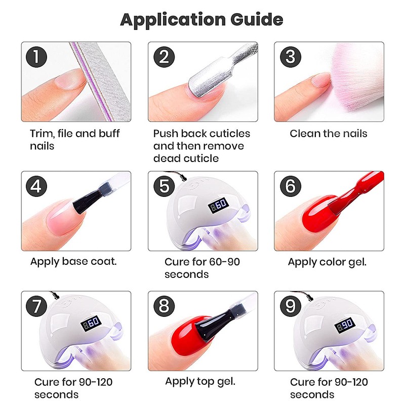 Gel Nail Polish Kit, Glitter Rose Gold Sliver Gel Polish,