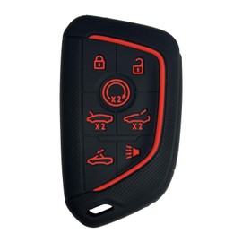 Key Fob Cover for Chevy Corvette: 7 Buttons Silicone Remote Case Protector Fit for Chevy Corvette C8 2020 2021 2022 2023 2024 13554499 13536119 13538852 13545159 YGOG20TB1 4008CG20TB1 13545157 Black