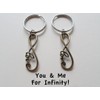 Double Keychain Set Bronze Infinity Love Symbol Keychain - You