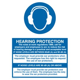Pack of five - Hearing Protection Sign - 150x200mm - A5P