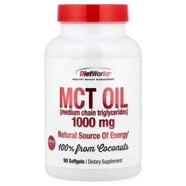 Diet Works MCT Oil 1000mg Softgel 90 Tablets, 1 Piece / 다이어트웍스 MCT 오일 1000mg 소프트젤 90정, 1개