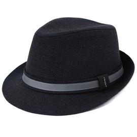 Comhats Mens Trilby Fedora Hats Jazz Cap Homburg Derby Party Hat for All Seasons Dark Grey Large 59-60CM L