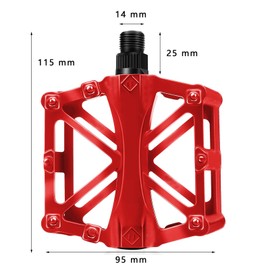 Winlauyet Bicycle Cycling Bike Pedals 9/16" With Sealed Anti-Slip Durable For Universal BMX Mountain Bike Road Bike Trekking Bike (Red)