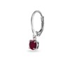 Sterling Silver Created Ruby 6mm Round Leverback Dangle Earrings for