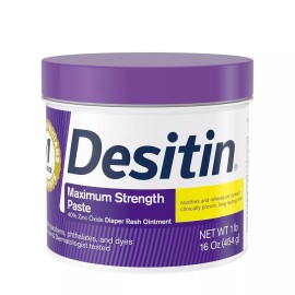 Desitin Maximum Strength Baby Diaper Rash Cream with 40% Zinc Oxide for Treatmen