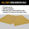 Dura-Gold Premium 9" x 11" Gold Sandpaper Sheets, 1000 Grit