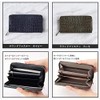 Rinre Long Wallet, Zipper, Round, Genuine Leather, Embossed Crocodile, Made