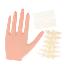 VICASKY 1sets Fake Hand for Acrylic Nails Practice Bendable Manicure Training Hand Nail Tips for Salon Use for Beginners