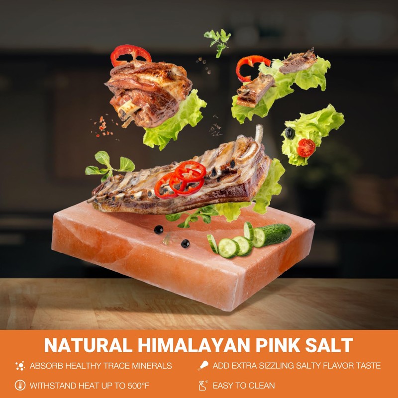 Onlyfire Himalayan Salt Plate 8"x8"x1.5" for Cooking, Grilling Cutting and
