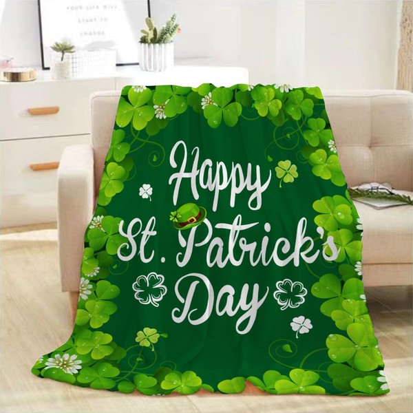 St Patricks Day Throw Blanket Child Small Green Lucky Shamrocks