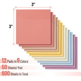 Mr. Pen- Sticky Notes, 3”x3”, 12 Pads, 600 Sheets, Colorful Sticky Notes 3x3, Sunlit Sands, Stocky Notes for Bible Journaling
