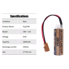 Unbranded 5-Pack FUJI FDK CR8 LHC CR8-LHC 17450 Battery Backup Power Source Meter Battery