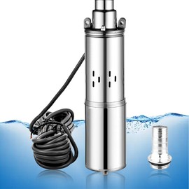 24V DC Solar Deep Well Pump,260W Submersible Water Pump,131FT Lift,Solar Powered Water Pump for Industrial, Irrigation and Home Use (5.5 GPM)