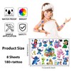 Stit-ch Temporary Tattoos for Children, 8 Sheets with 180+ Caricatures