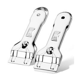 Bates- Metal Razor Blade Scraper Tool, 2 Pack, Carbon Steel Blades, Stainless Steel Body, Heavy-Duty Cleaning Razor Scraper Tool