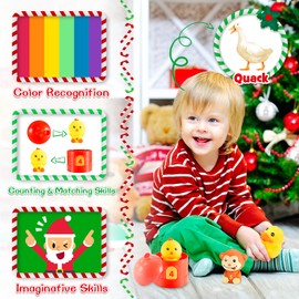 HappyGoLucky Advent Calendar 2024 Kids, Animals Toys for 1 2 3 Year Old Boys Girls Birthday Present Baby Bath Toys, Montessori Toys Kids Educational Toy Xmas Gifts for Toddlers Fidget Toy