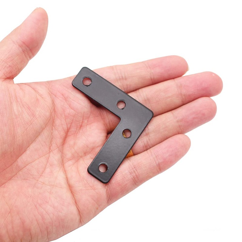 20 Pcs Black L-Shape Corner Brace Bracket,90 Degree Angle L