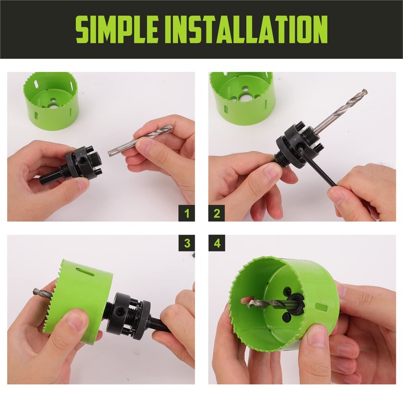 Yougfin Hole Saw,Bi-Metal Hole Saw Kit 18 PCS Heavy Duty