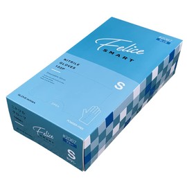 Kawanishi Industries 2067 Felice Smart Nitrile Gloves, Powder Free, 100 Pieces, Blue, S