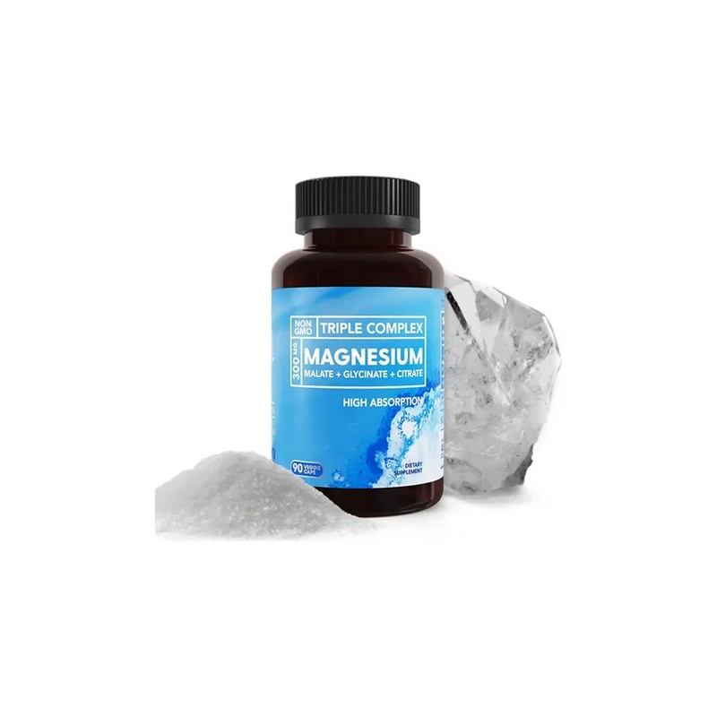 2pc Magnesio Triple Complejo 300mg Soporte Muscular Nervioso