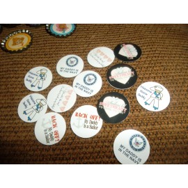Unbranded Pre Cut One Inch Bottle Cap Images! DADDY IN THE NAVY FREE SHIP - photo, 25 images