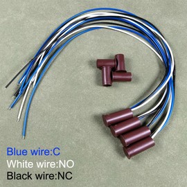 Gebildet 4 sets Brown Magnetic Switch Wiring NO/NC Recessed Door Sensor Hidden Window Contact Reed Switch for Access Control Replace Alarm System(Cylindrical)